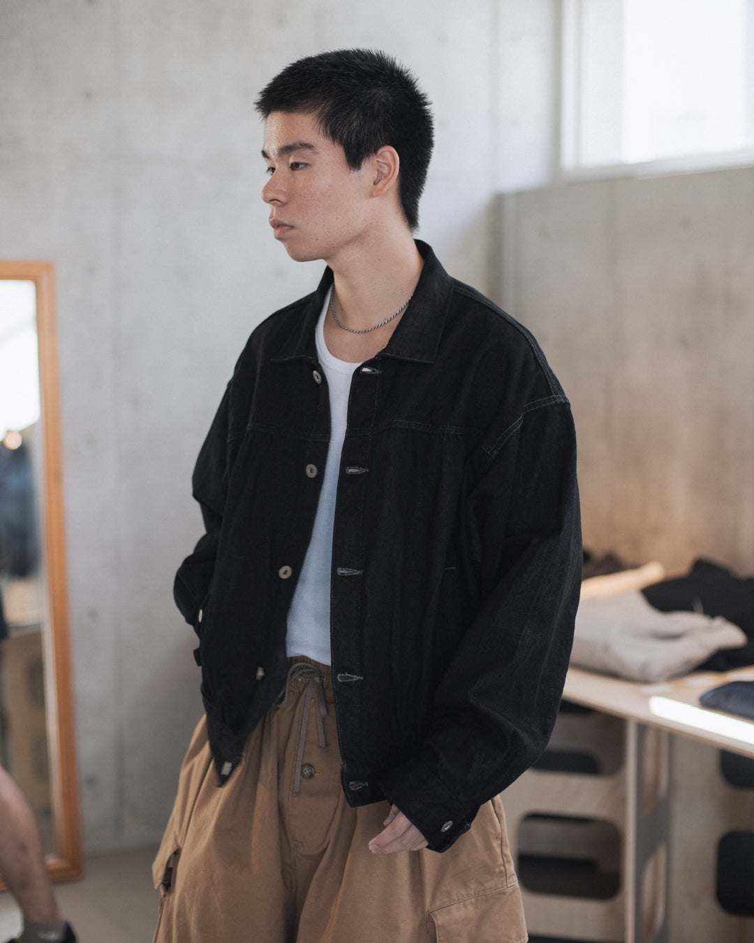 REJK-025 | OLD MAN DENIM JACKET"BK"