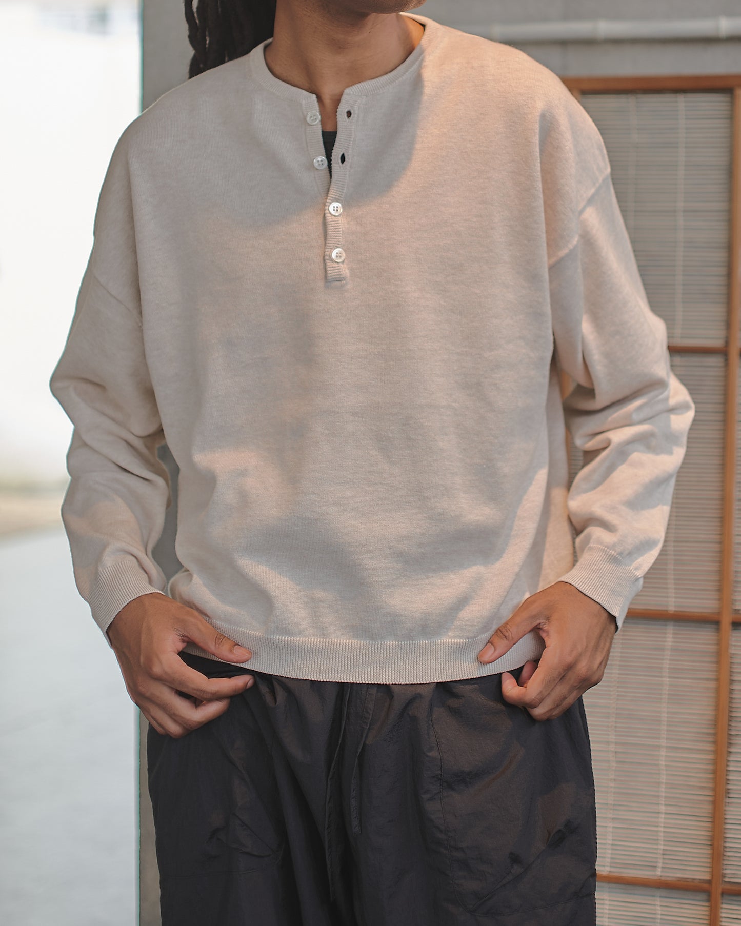 REKN-015 | OLD MAN HENLEY NECK KNIT