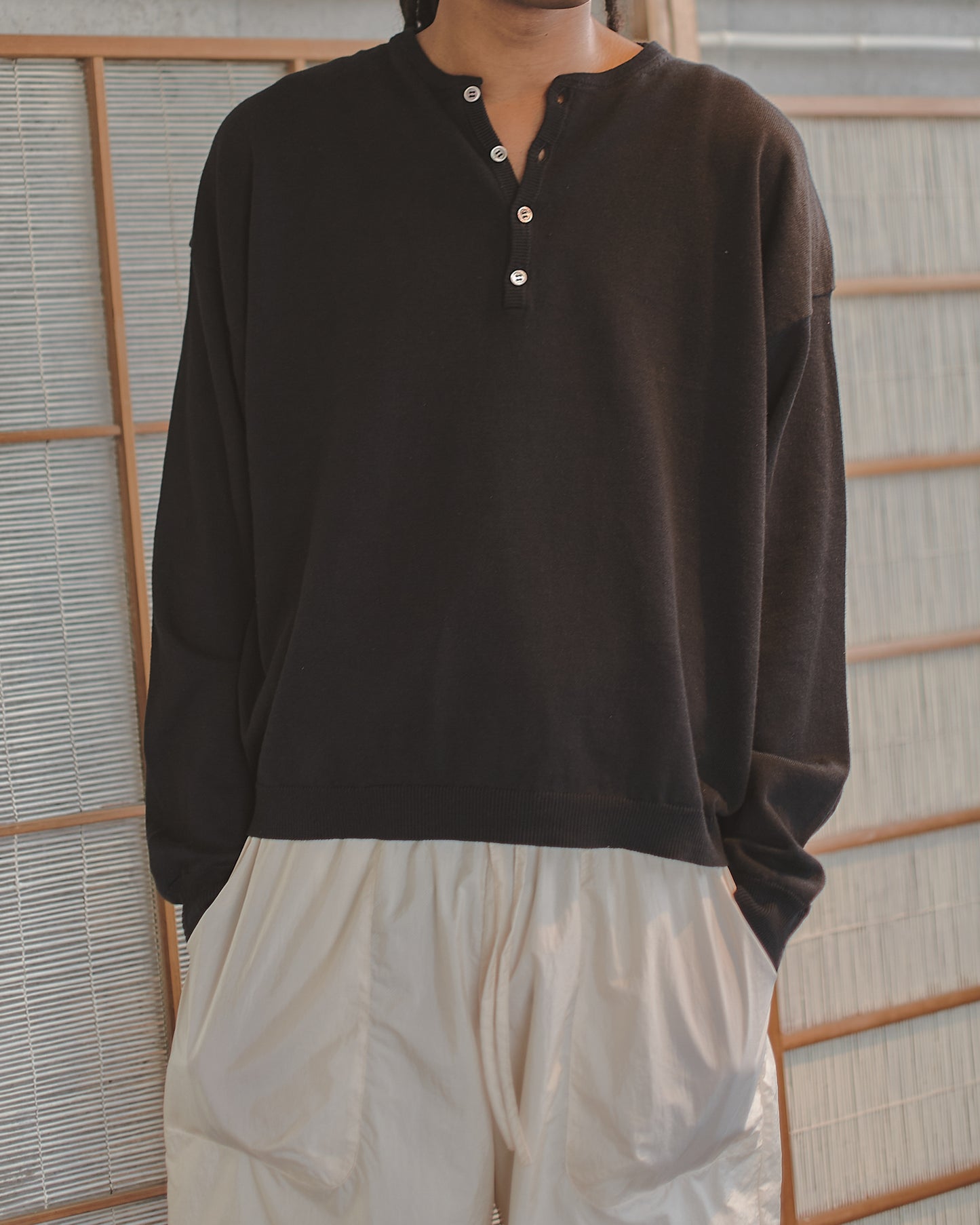 REKN-015 | OLD MAN HENLEY NECK KNIT