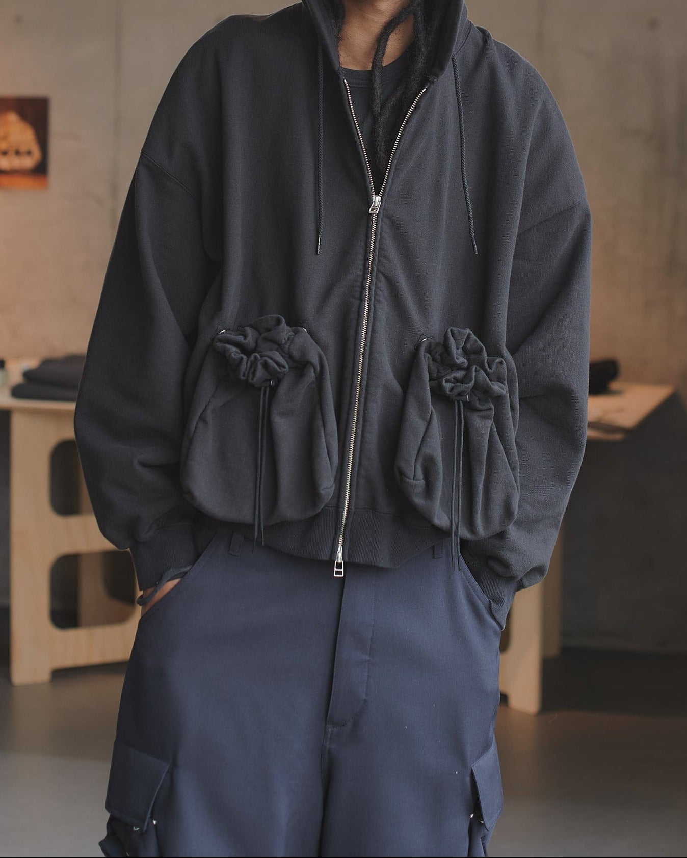 RECU-067 | "KINCHAKU" ZIPUP HOODIE